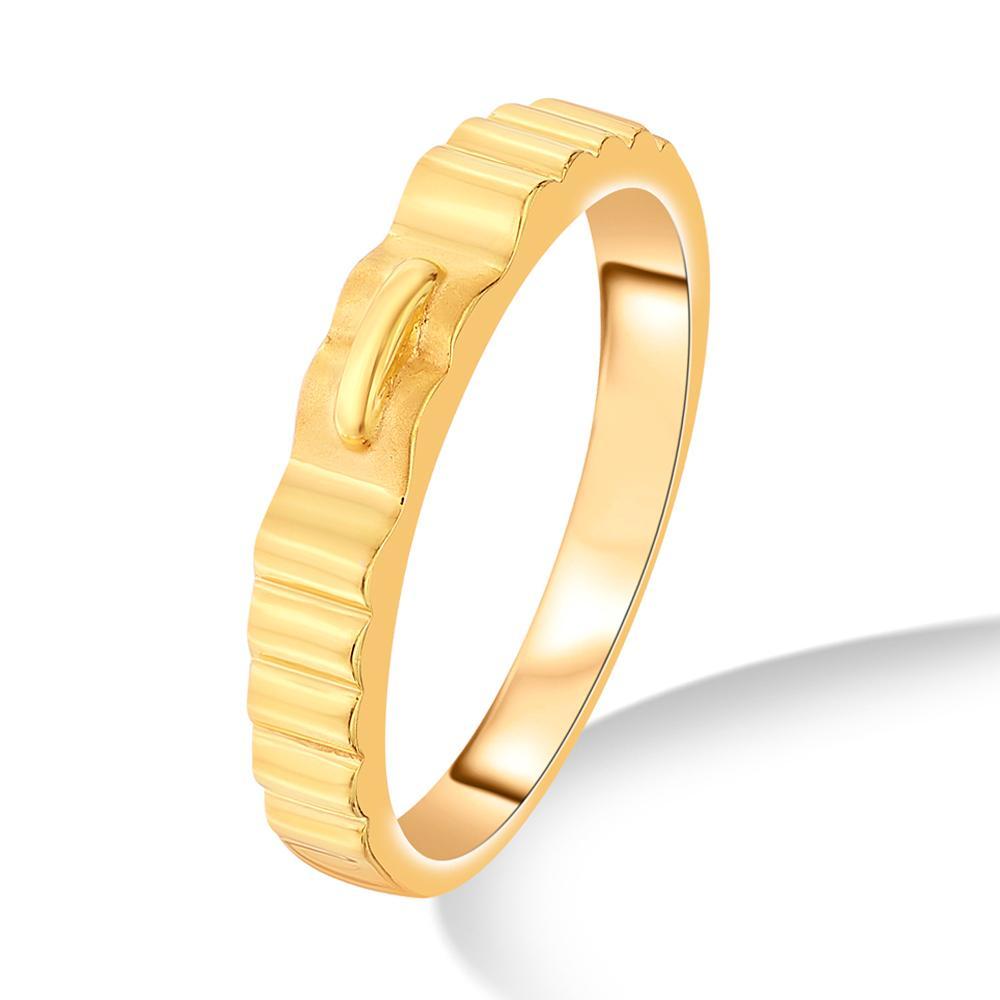 Buy 22 Karat Gold Ridged Gold Band Ring