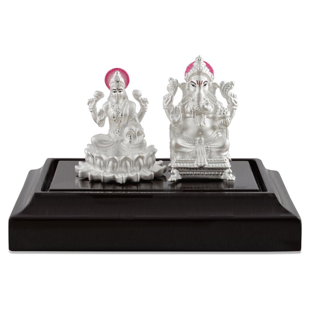 Buy Ganesh Lakshmi Silver Idol