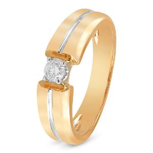 Buy 14 Karat Gold & Diamond Ring For Men
