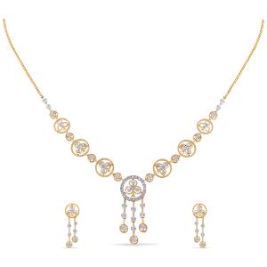 Buy 14 Karat Gold & Diamond Necklace Set