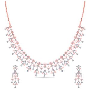 Buy 14 Karat Gold & Diamond Necklace Set