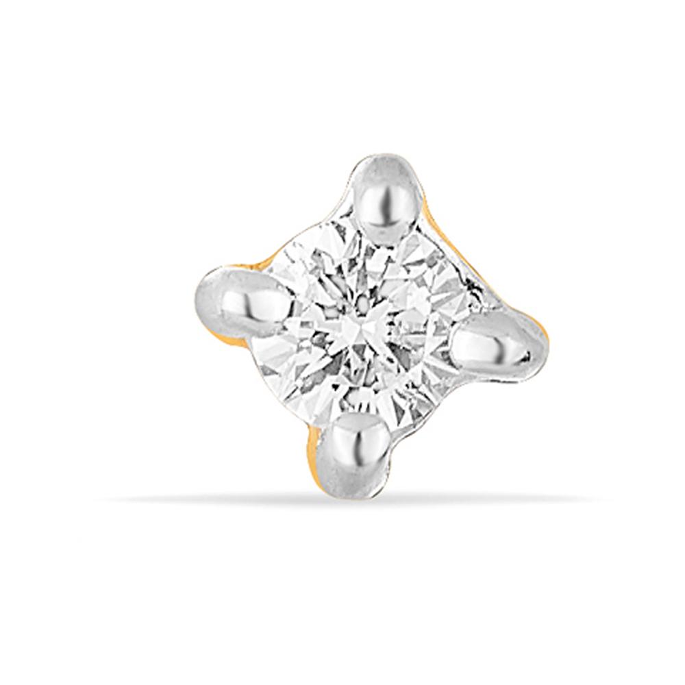 Buy 14 Karat Gold & Diamond Nose Pin