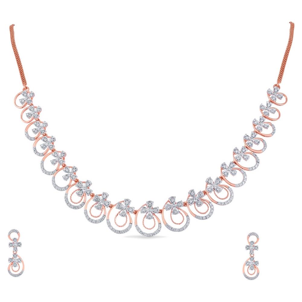 Buy 18KT Gold & Diamond Necklace Set