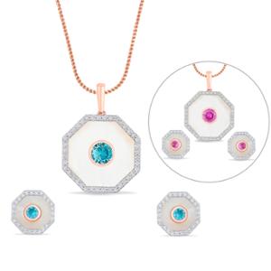 Buy 18 Karat Gold & Diamond Pendant Set