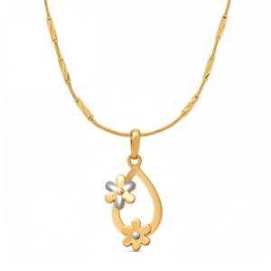 Buy 22 Karat Delicate Floral Gold Pendant
