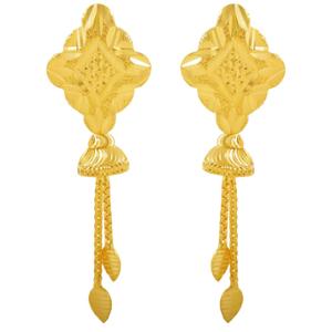 Buy Intertwinned Leaf Gold Earrings