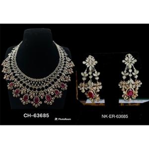 Buy 14 Karat Gold & Diamond Necklace Set