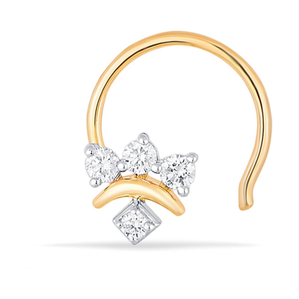 Buy 18 Karat Gold & Diamond Nose Pin