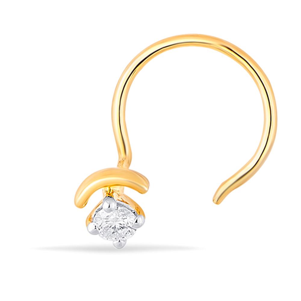 Buy 18 Karat Gold & Diamond Nose Pin