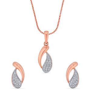 Buy 18 Karat Gold & Diamond Pendant Set