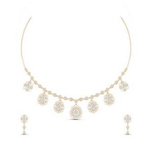 Buy 14 Karat Gold & Diamond Necklace Set