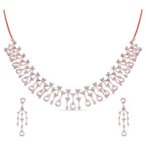 Buy 14 Karat Gold & Diamond Necklace Set