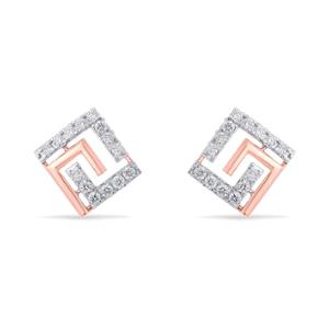 Buy Geometric maze Gold & Diamond Earrings