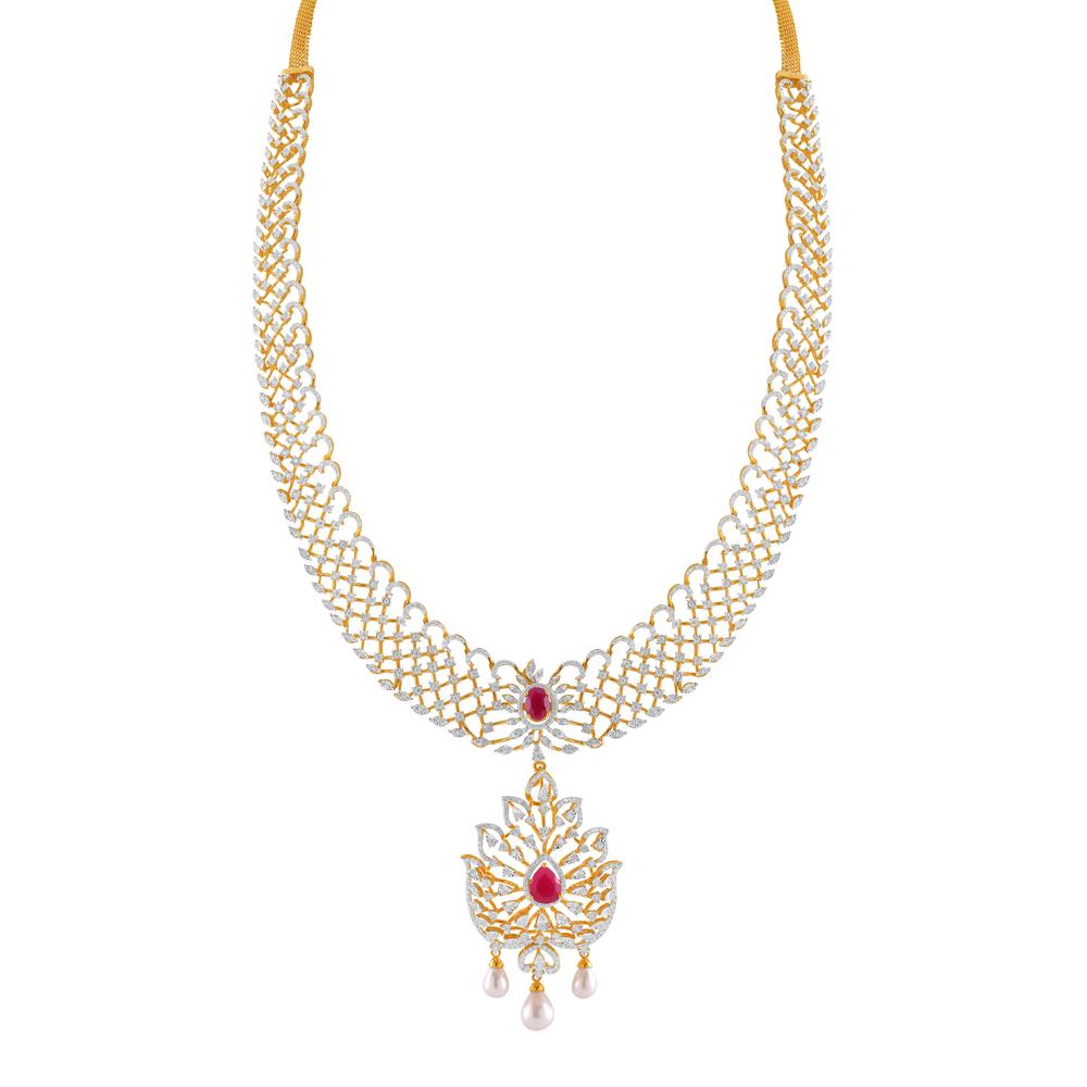 Buy 18 Karat Gold & Diamond Necklace