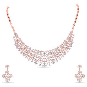 Buy 18 Karat Gold & Diamond Necklace Set