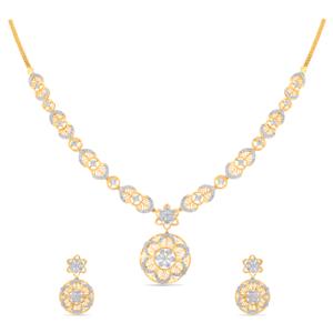 Buy 18 Karat Gold & Diamond Necklace Set