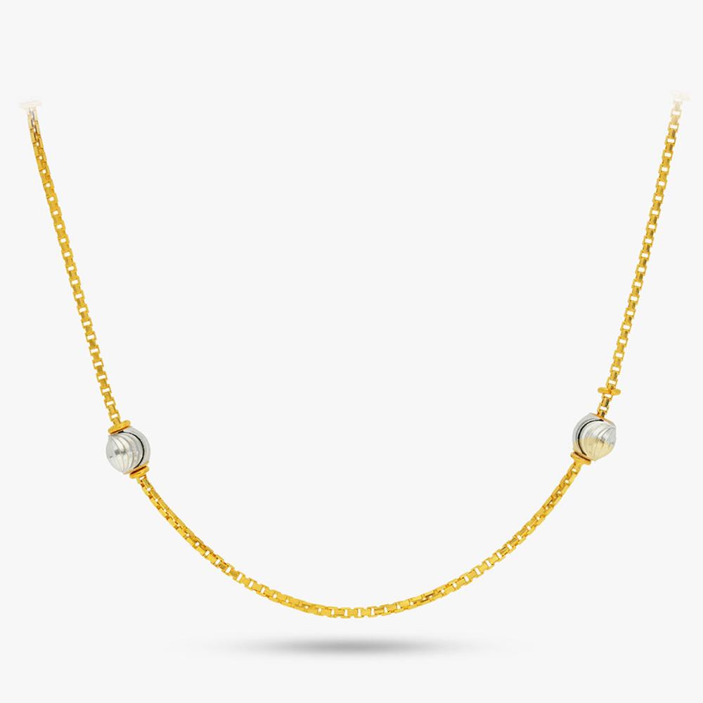 Buy Two Tone Plated 22 Kt Gold Chain For Women