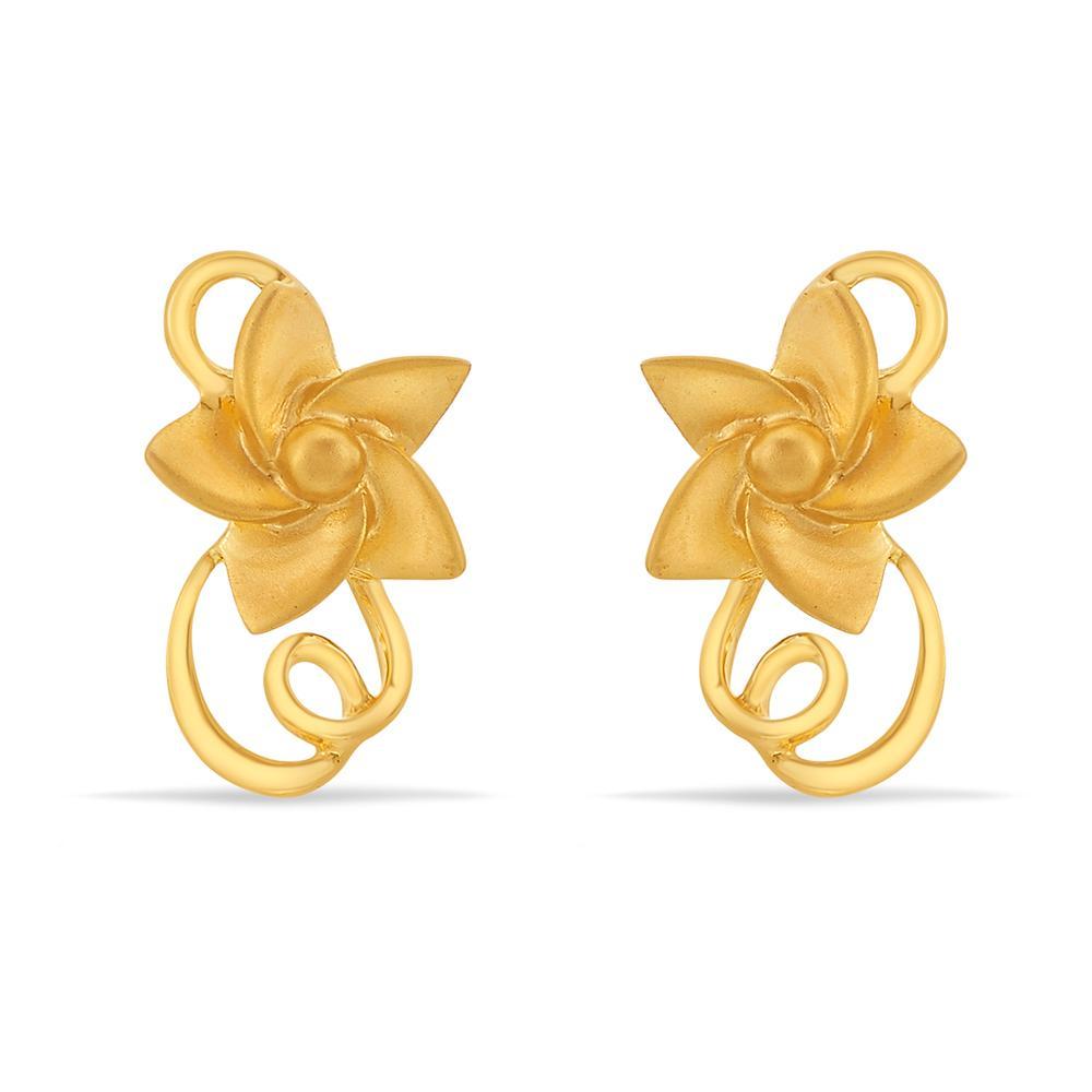 Buy 18 Karat Classic Floral Gold Earrings