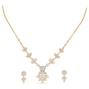Buy 14 Karat Gold & Diamond Necklace Set