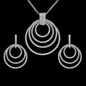 Buy 18 Karat Gold & Diamond Pendant Set
