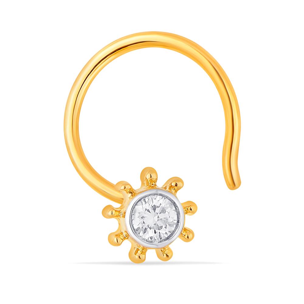 Buy 18 Karat Gold & Diamond Nose Pin