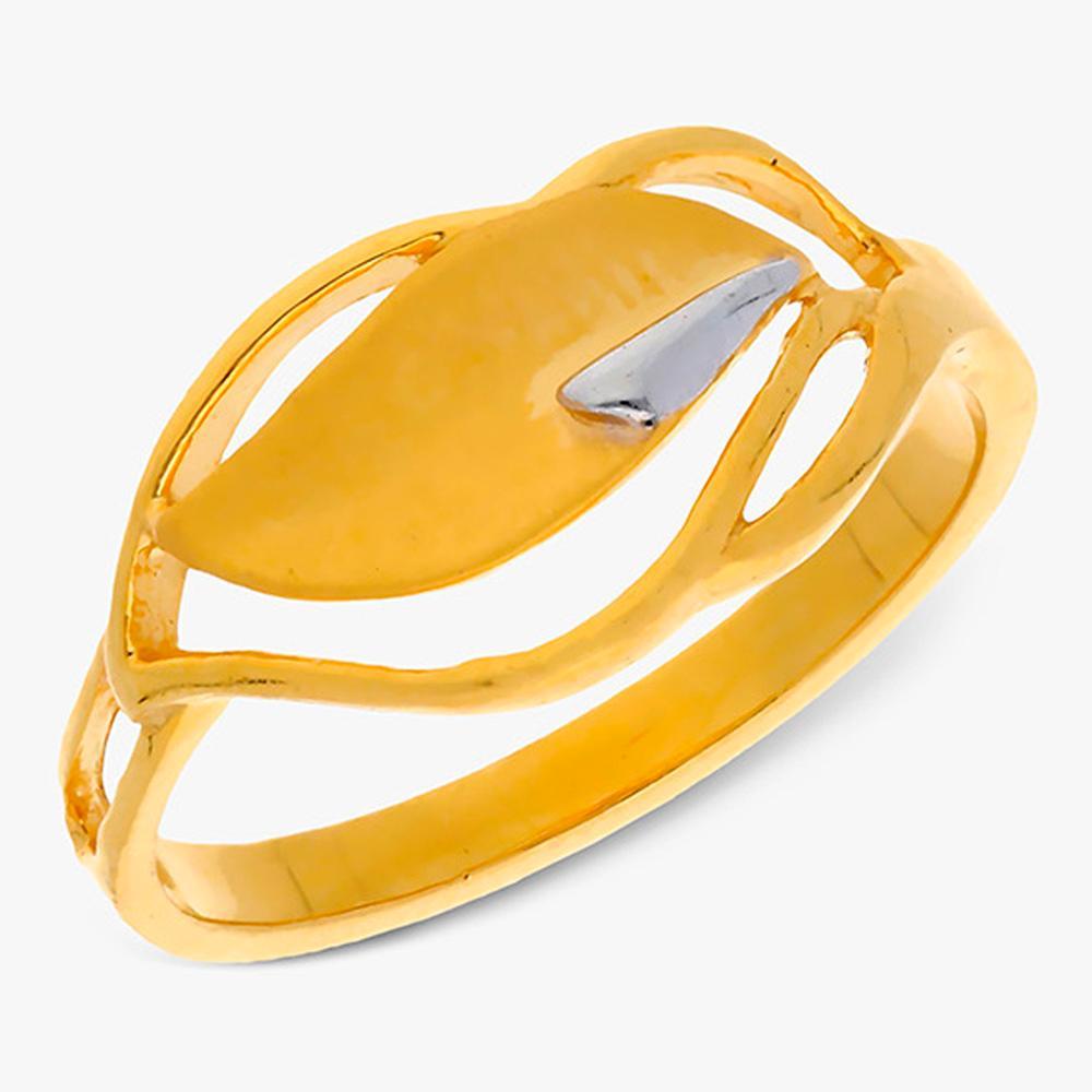 Buy Yellow Finish Leaf Design 22Kt Gold Ring For Women