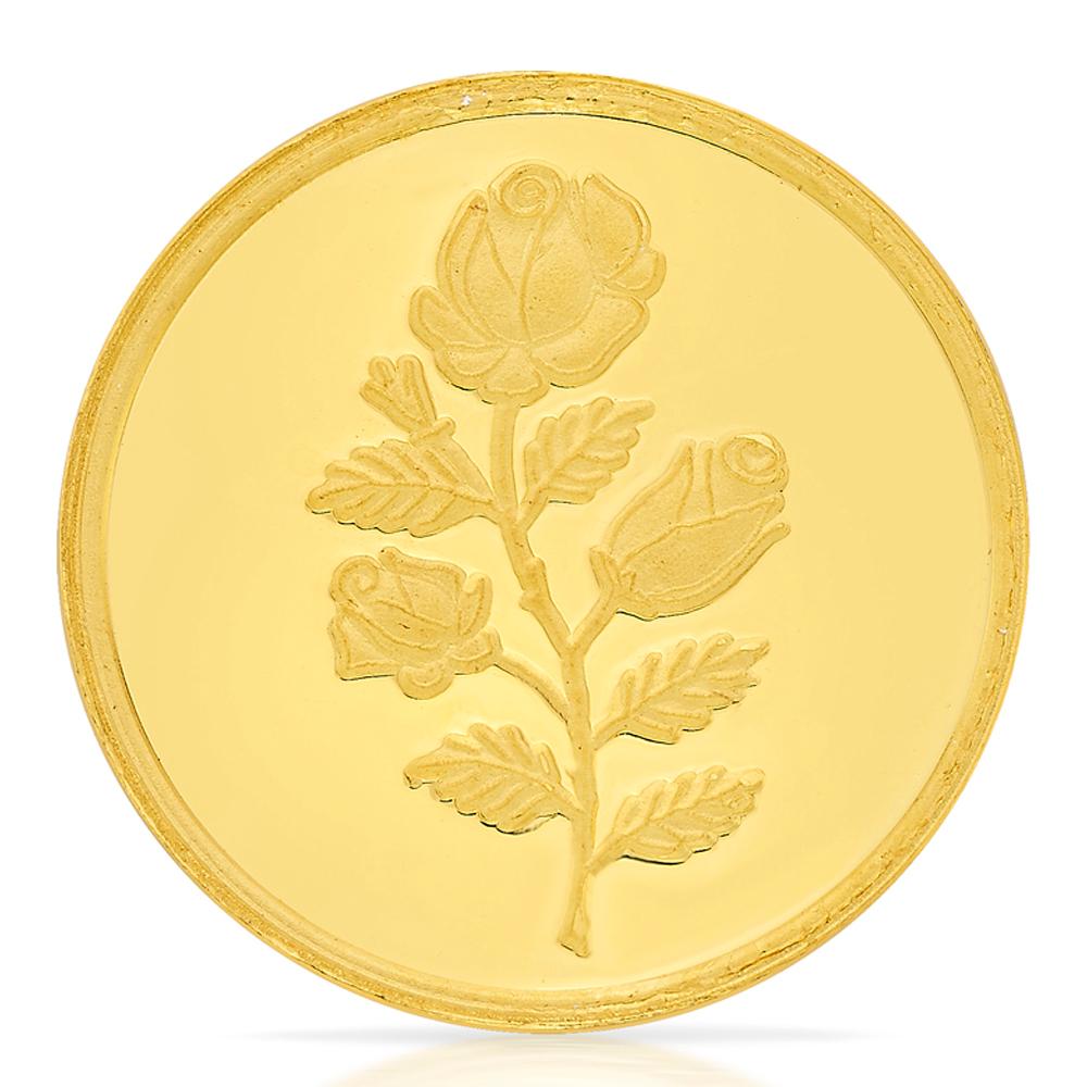 Buy 24 Kt Yellow Finish 2 Grams Floral Gold Coin