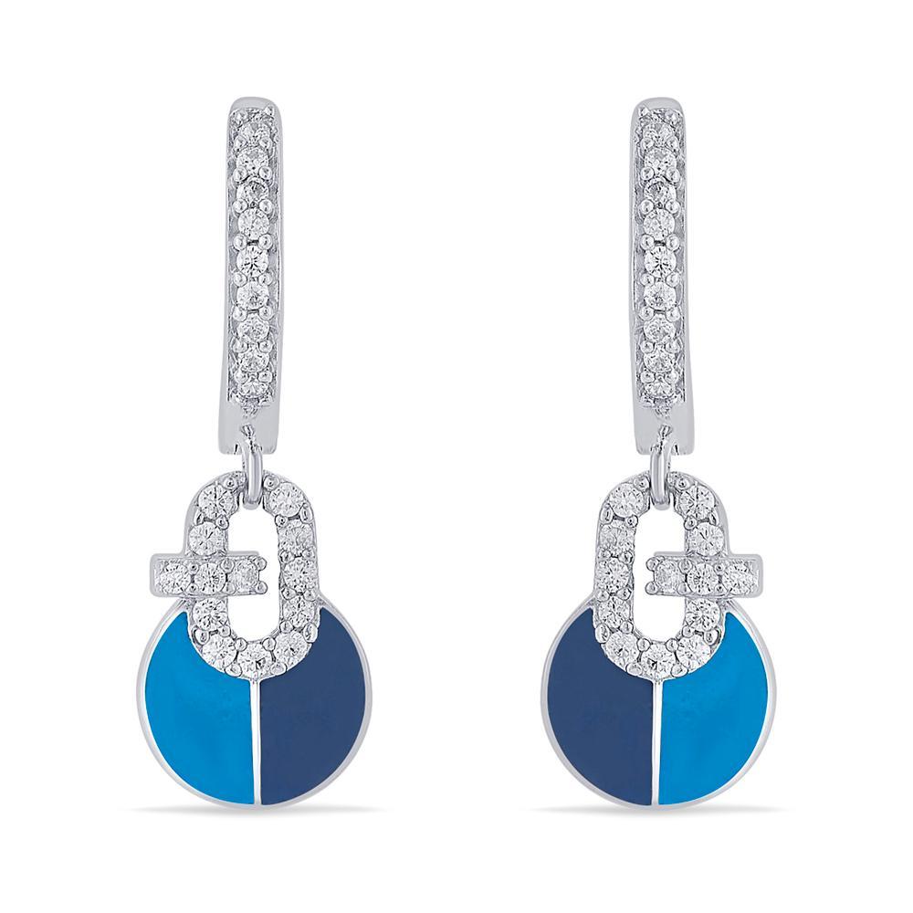 Buy Silver Double Circle Drop Earrings