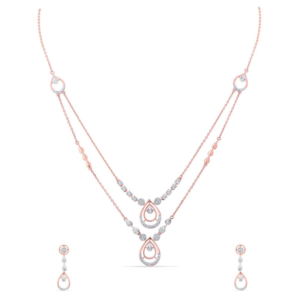 Buy 14 Karat Gold & Diamond Necklace Set