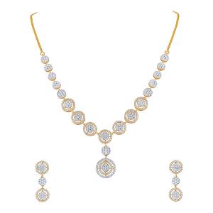 Buy 18 Karat Gold & Diamond Necklace Set