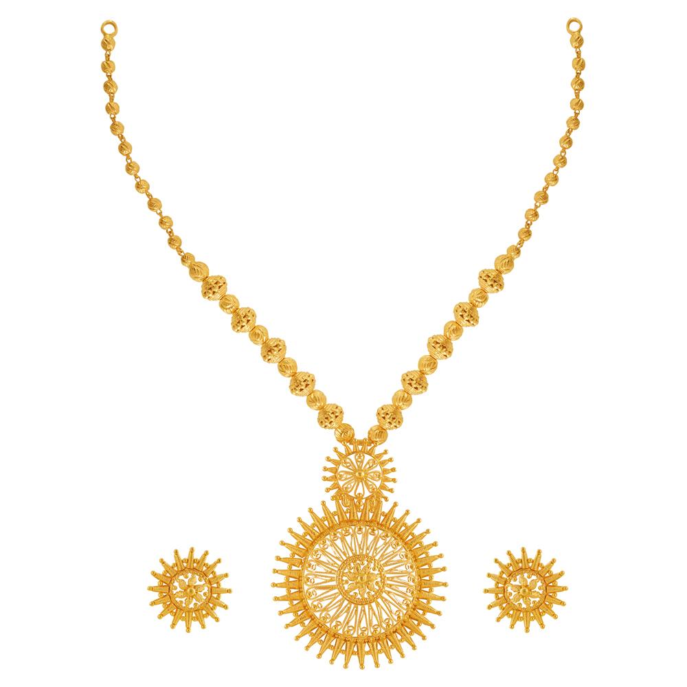 22KT Gold Necklace Set | Gold - Reliance Jewels