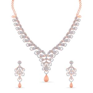 Buy 14 Karat Gold & Diamond Necklace Set