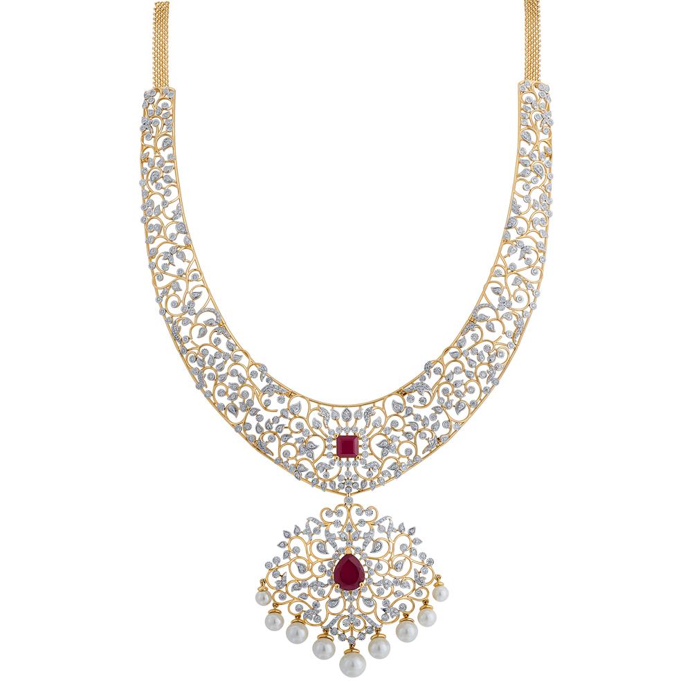 Buy Ujjwalmani Varalakshmi Diamond Necklace