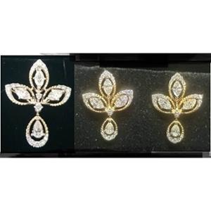Buy 14 Karat Gold & Diamond Pendant Set