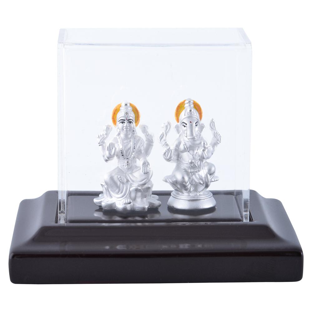 Buy Ganesh Lakshmi Silver Idol