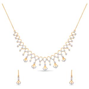 Buy 18 Karat Gold & Diamond Necklace Set