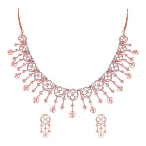 Buy 14 Karat Gold & Diamond Necklace Set