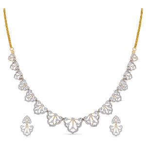 Buy 14 Karat Gold & Diamond Necklace Set