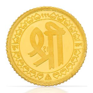 Buy 24 Kt Yellow Finish 1 Gram Shree Gold Coin