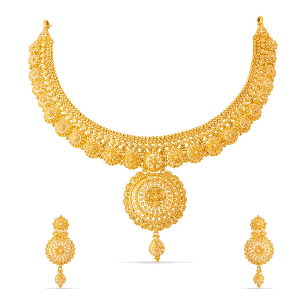 Buy 22 Karat Gold Necklace Set