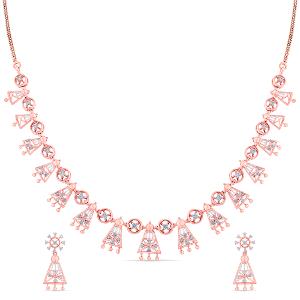 Buy 14 Karat Gold & Diamond Necklace Set
