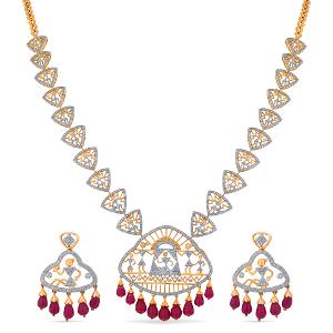 Buy 14 Karat Gold & Diamond Necklace Set