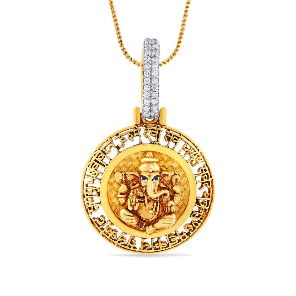 Buy Ganesh Mantra Gold Pendant