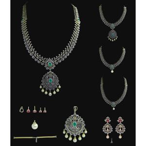 Buy 18 Karat Gold & Diamond Necklace Set