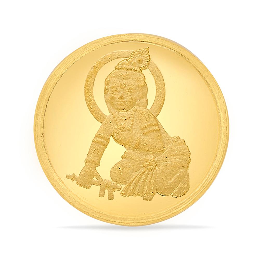 Buy 24 Karat Yellow Finish 1 Gram Balkrishna Gold Coin