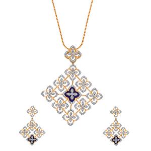 Buy 14 Karat Gold & Diamond Pendant Set