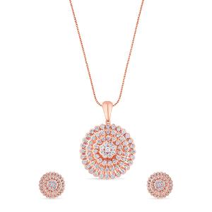 Buy 18 Karat Gold & Diamond Pendant Set