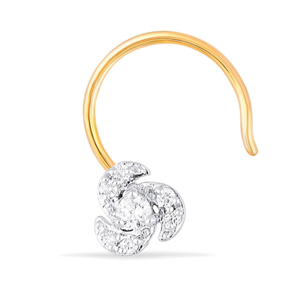 Buy 18 Karat Gold & Diamond Nose Pin