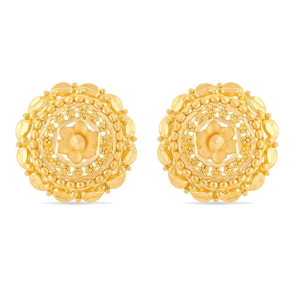 Buy 22 Karat Delicate Floral Gold Studs