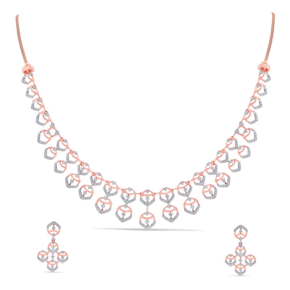 Buy 14 Karat Gold & Diamond Necklace Set